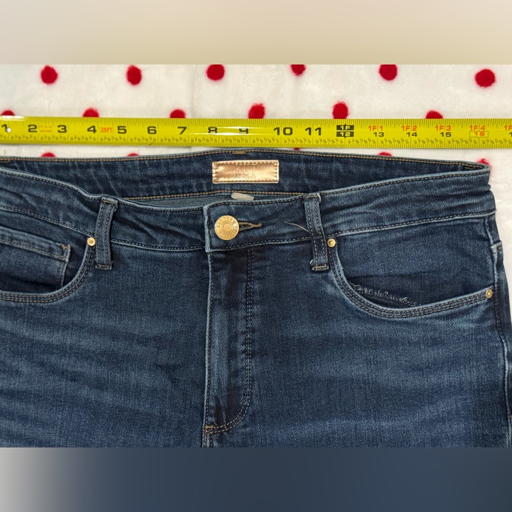 KUT from the Kloth Dark Blue High Rise “Fab Ab Ana” Flare Jeans - Picture 5 of 6